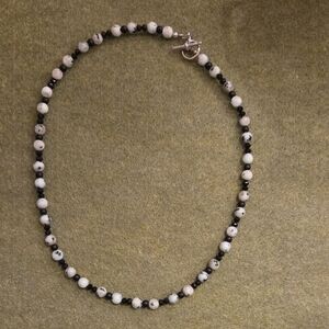 Elegant Dalmatian Jasper Beaded Necklace